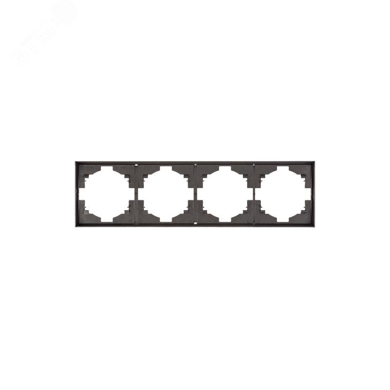 Изображение товара Рамка 4-постовая KRANZ графит для розеток и выключателей