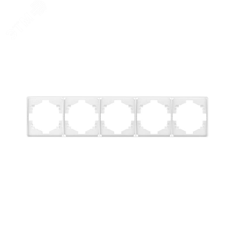 Изображение товара Рамка для розеток и выключателей KRANZ ROUND 5 постов перламутр