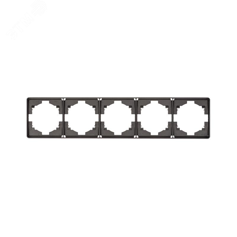 Изображение товара Пятиместная рамка KRANZ ROUND 5-постовая титан для розеток и выключателей