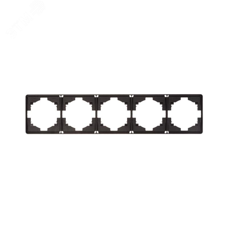 Изображение товара Рамка для розеток и выключателей KRANZ ROUND 5-постовая оникс