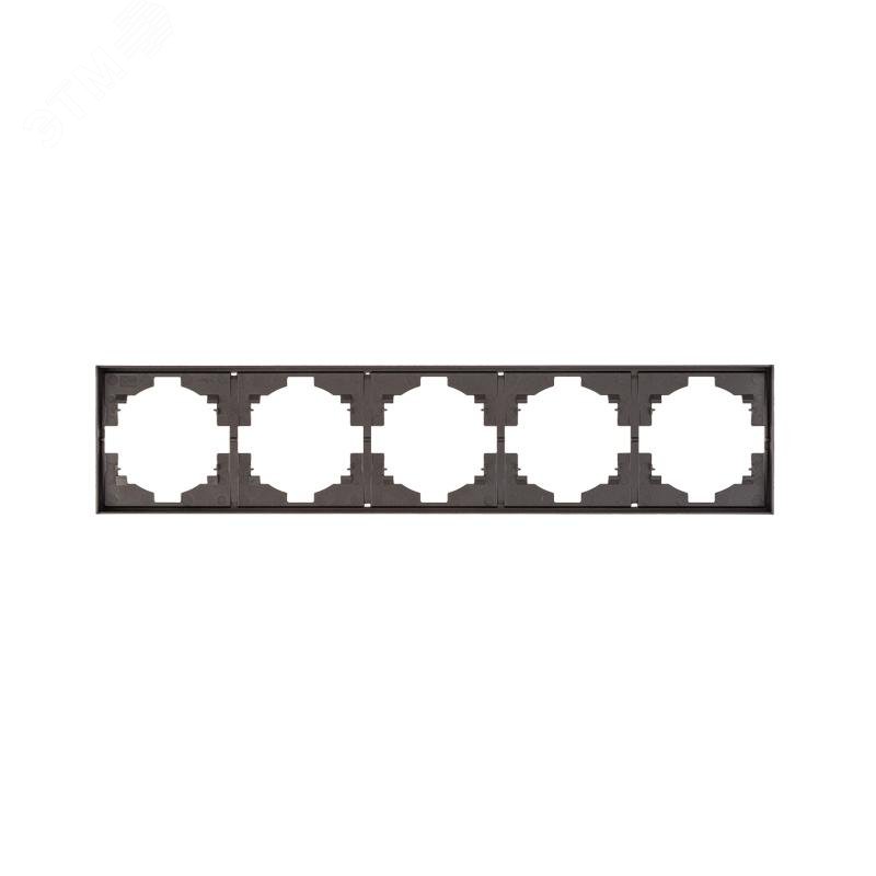 Изображение товара Рамка STRONG 5-постовая графит для розеток и выключателей