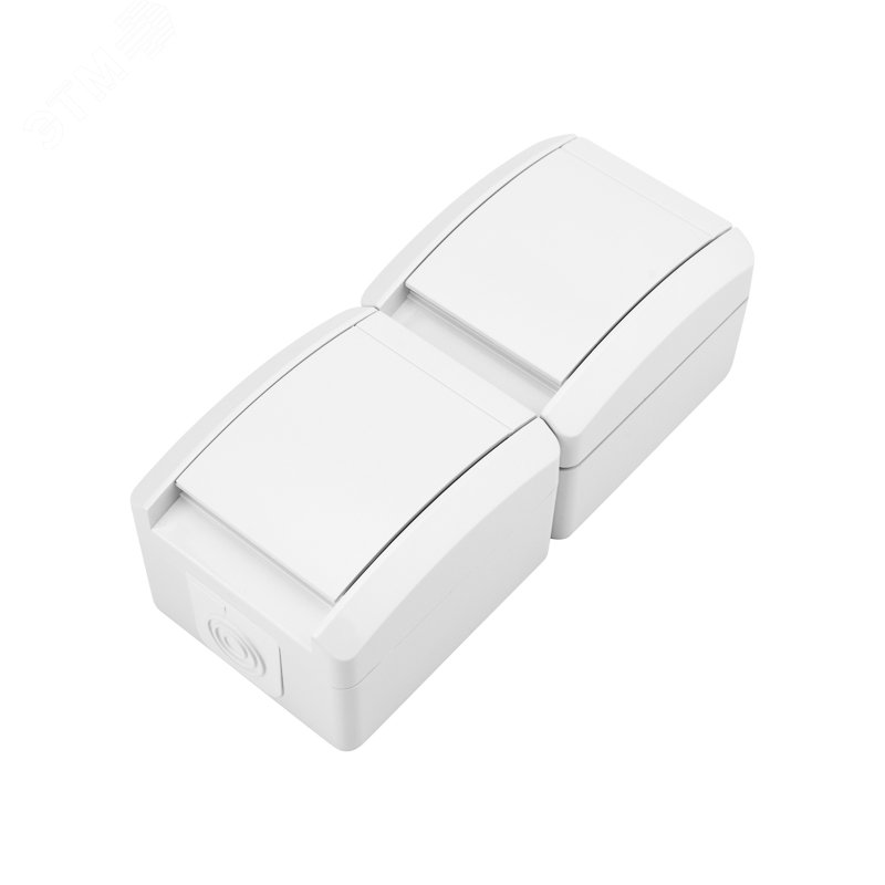 Изображение товара Вертикальный блок из двух розеток IP54 с заземлением для влажных помещений