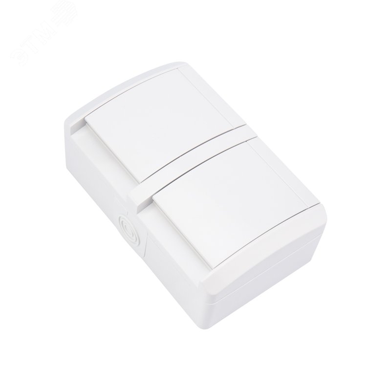 Изображение товара Блок горизонтальный 2 розетки INDUSTRIAL IP54 с заземлением белый