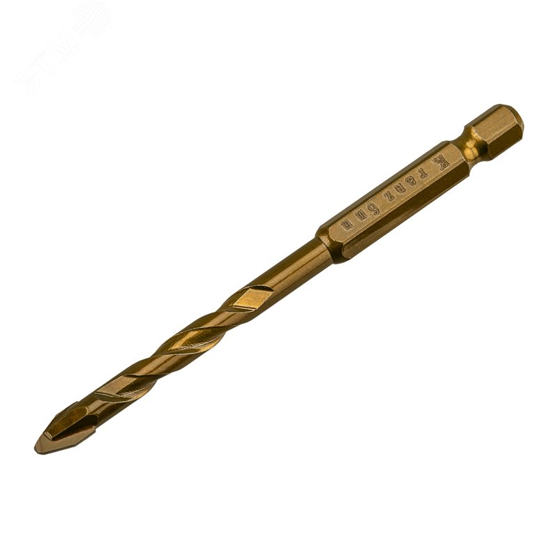 Изображение товара Сверло по стеклу и керамике 6мм шестигранный хвостовик Kranz