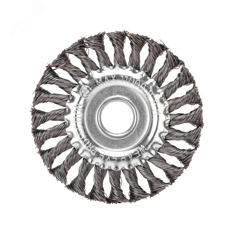 Щетка дисковая для УШМ крученая стальная проволока 125 мм, отв. 22,23 мм KR-91-1238 Kranz - превью 2