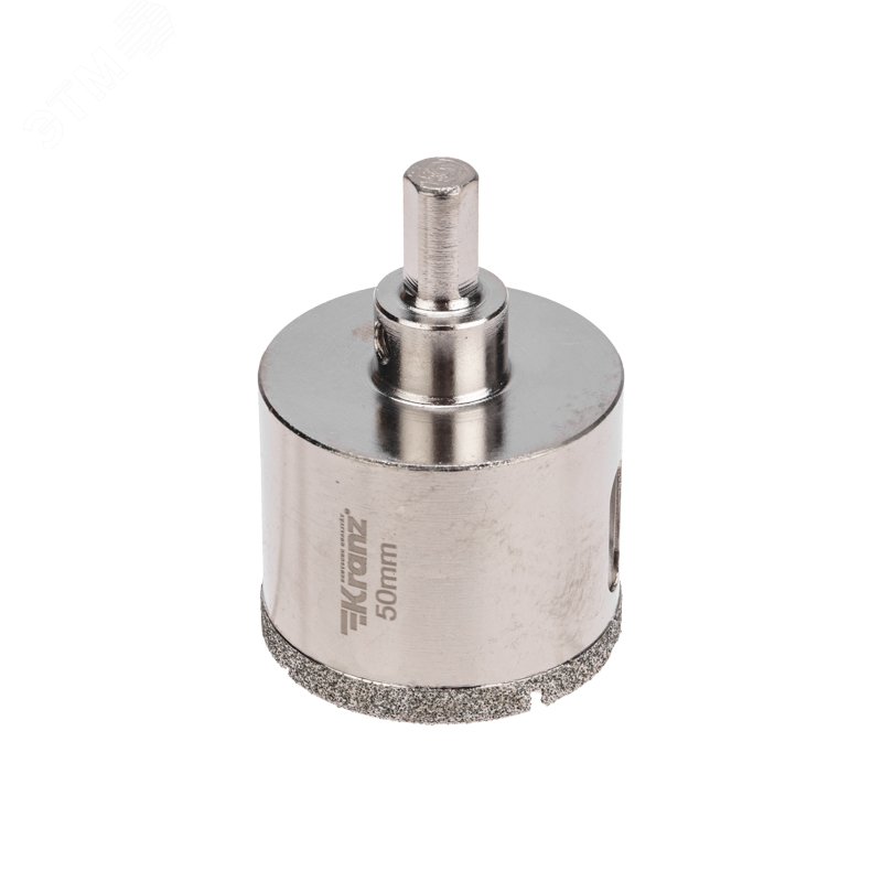 Изображение товара Коронка алмазная KRANZ 50 мм с центровочным сверлом для керамогранита и стекла