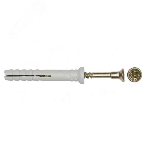 Изображение товара Дюбель-гвоздь потайной бортик. полипропилен 10х100мм (50 шт/уп) (упак)