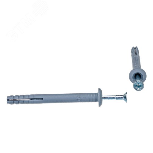 Изображение товара Дюбель-гвоздь грибовидный бортик. полипропилен 6х60мм (100 шт/уп) (упак)