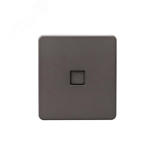 Изображение товара Розетка ROUND компьютерная RJ45 кат6 скрытой установки механизм титан (шт)