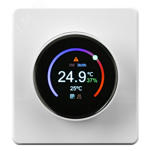 Изображение товара ROUND Термостат электронный с индикацией Wi-Fi скрытой установки перламутр (шт)