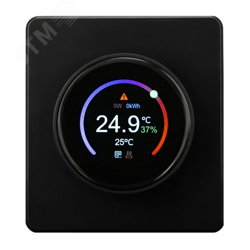 Изображение товара ROUND Термостат электронный с индикацией Wi-Fi скрытой установки оникс (шт)