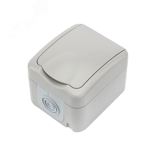 Изображение товара Розетка одноместная Mini OG IP54, с заземлением, о/у, серая (шт)