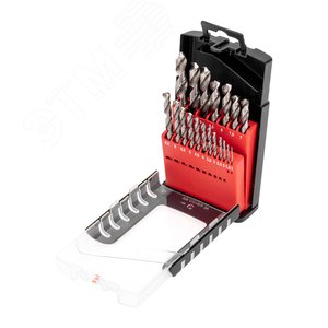 Изображение товара Набор сверл по металлу 1-10мм (через 0,5мм), 19 шт. Р6М5 Ц/Х (набор)