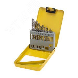 Изображение товара Набор сверл по металлу, 2-8 мм (через 0,5 мм), HSS, цилиндрический хвостовик, металлический кейс, 13 шт. (наб.)