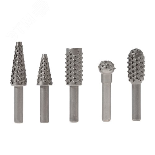 Изображение товара Набор борфрез (шарошек) по дереву, 5 шт (наб.)