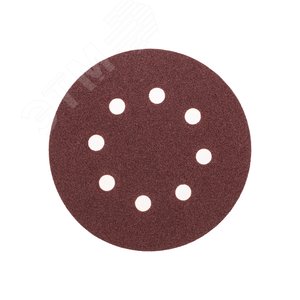 Изображение товара Диск абразивный на ворсовой основе, на липучке, перфорированный, P80, 125мм, 10 шт. (упак)