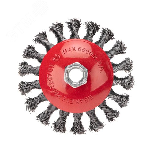 Изображение товара Щетка коническая для УШМ крученая стальная проволока 115 мм М14 (шт)