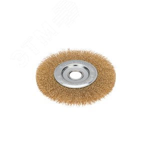 Изображение товара Щетка дисковая для УШМ, витая латунированная проволока, 150мм, отв. 22,23мм (шт)
