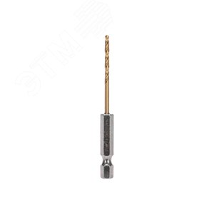 Изображение товара Сверло по металлу, 2,5 мм, Р6М5, ТИТАН, шестигранный хвостовик (1 шт. в упаковке) DIN 338 (упак)