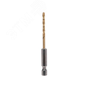 Изображение товара Сверло по металлу, 3 мм, Р6М5, ТИТАН, шестигранный хвостовик (1 шт. в упаковке) DIN 338 (упак)