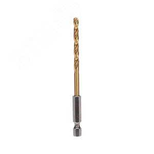 Изображение товара Сверло по металлу, 4,5 мм, Р6М5, ТИТАН, шестигранный хвостовик (1 шт. в упаковке) DIN 338 (шт)
