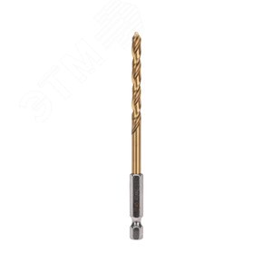 Изображение товара Сверло по металлу, 5 мм, Р6М5, ТИТАН, шестигранный хвостовик (1 шт. в упаковке) DIN 338 (шт)