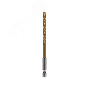 Изображение товара Сверло по металлу, 6 мм, Р6М5, ТИТАН, шестигранный хвостовик (1 шт. в упаковке) DIN 338 (шт)