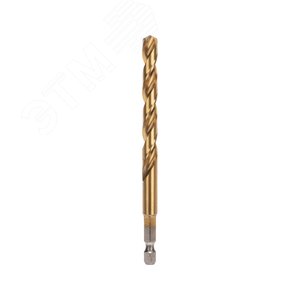 Изображение товара Сверло по металлу, 8 мм, Р6М5, ТИТАН, шестигранный хвостовик (1 шт. в упаковке) DIN 338 (шт)