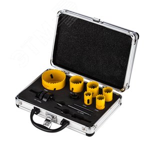 Изображение товара Набор коронок Bimetal (20, 22, 25, 30, 35, 60), 11 предметов, металлический кейс (наб.)