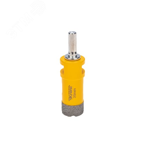 Изображение товара Коронка алмазная профессиональная 25мм по керамограниту и железобетону М14, вакуумное спекание, для УШМ (шт)