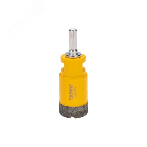 Изображение товара Коронка алмазная профессиональная 32мм по керамограниту и железобетону М14, вакуумное спекание, для УШМ (шт)