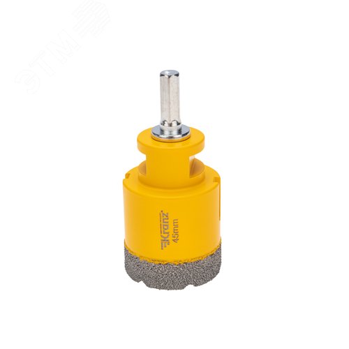 Изображение товара Коронка алмазная профессиональная 45мм по керамограниту и железобетону М14, вакуумное спекание, для УШМ (шт)