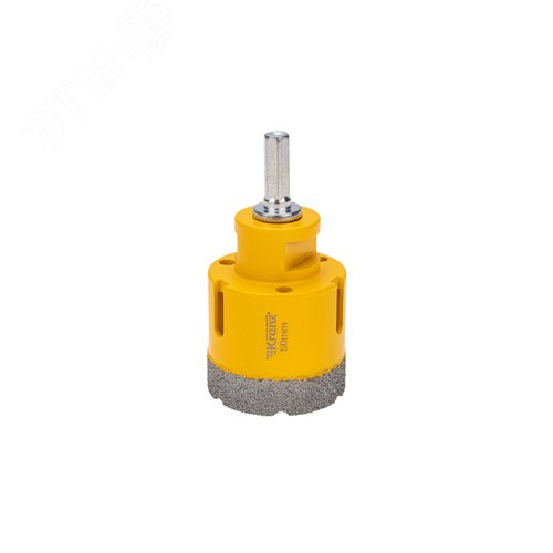 Изображение товара Коронка алмазная профессиональная 50мм по керамограниту и железобетону М14, вакуумное спекание, для УШМ (шт)