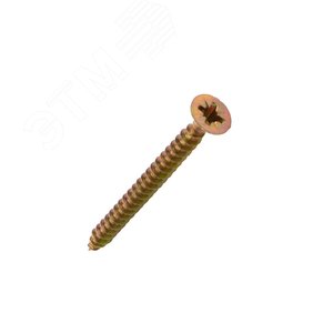 Изображение товара Саморез универсальный 4х50, желтый цинк, короб (200 шт/уп) (упак)