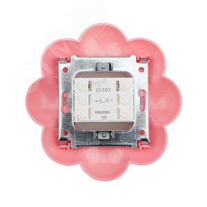 Выключатель одноклавишный KRANZ HAPPY Цветок скрытой установки, белый/розовый KR-78-0623 Kranz - 3