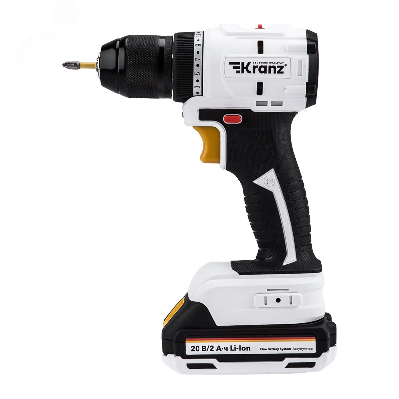 Изображение товара Дрель-шуруповерт АКБ 20В бесщеточная с подсветкой и кейсом Kranz