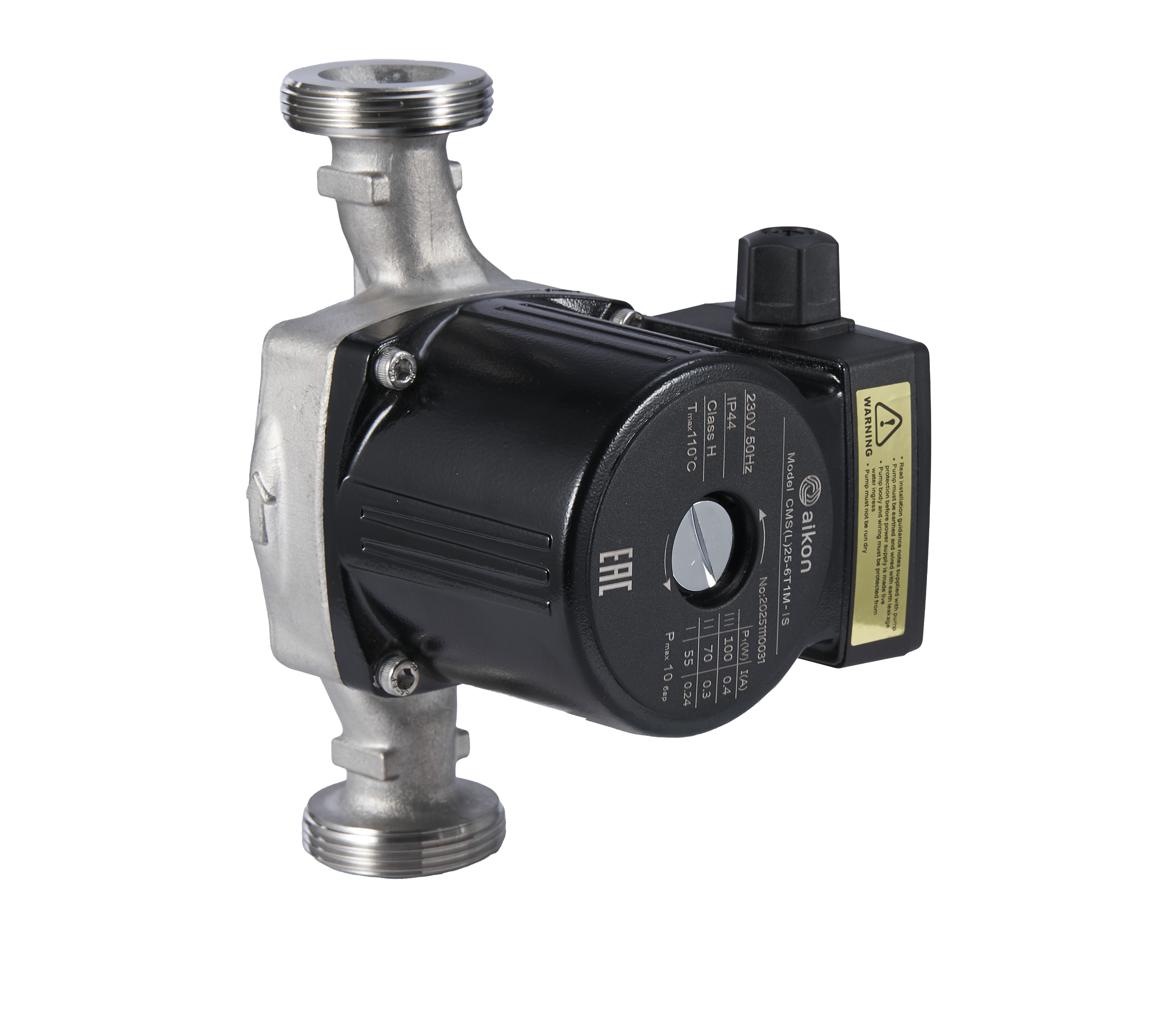 Насос циркуляционный CMS(L)25-4T1M-IS, 30/45/65 (32/50/65) Вт, резьба, 1х230 В, 3 скорости, SS304