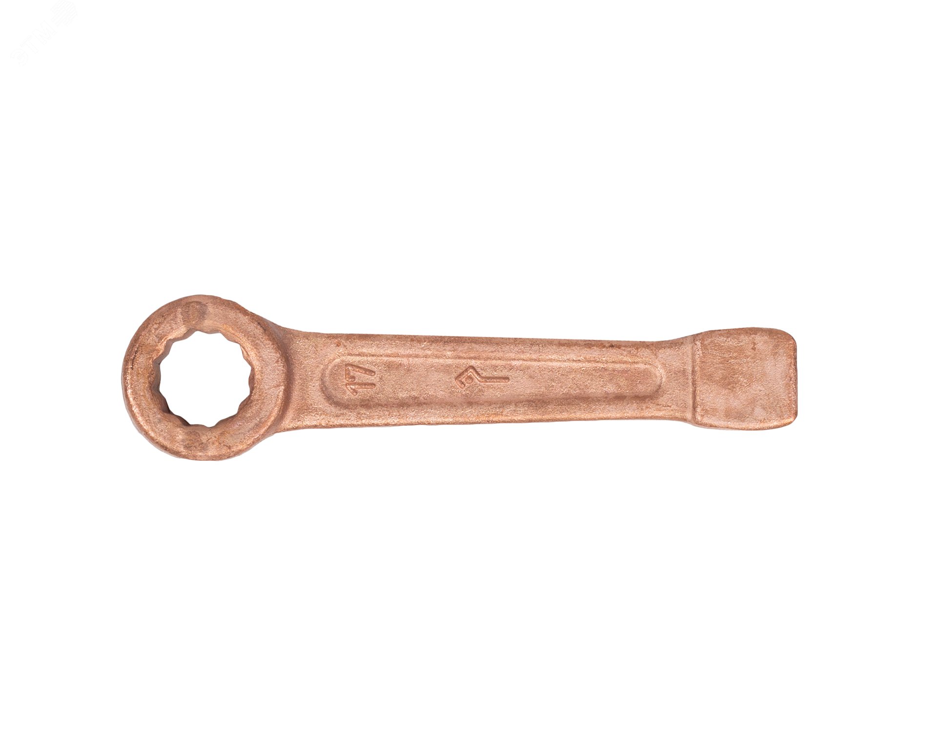 Изображение товара Ключ накидной односторонний ударный 17 омедненный - надежный инструмент для демонтажа