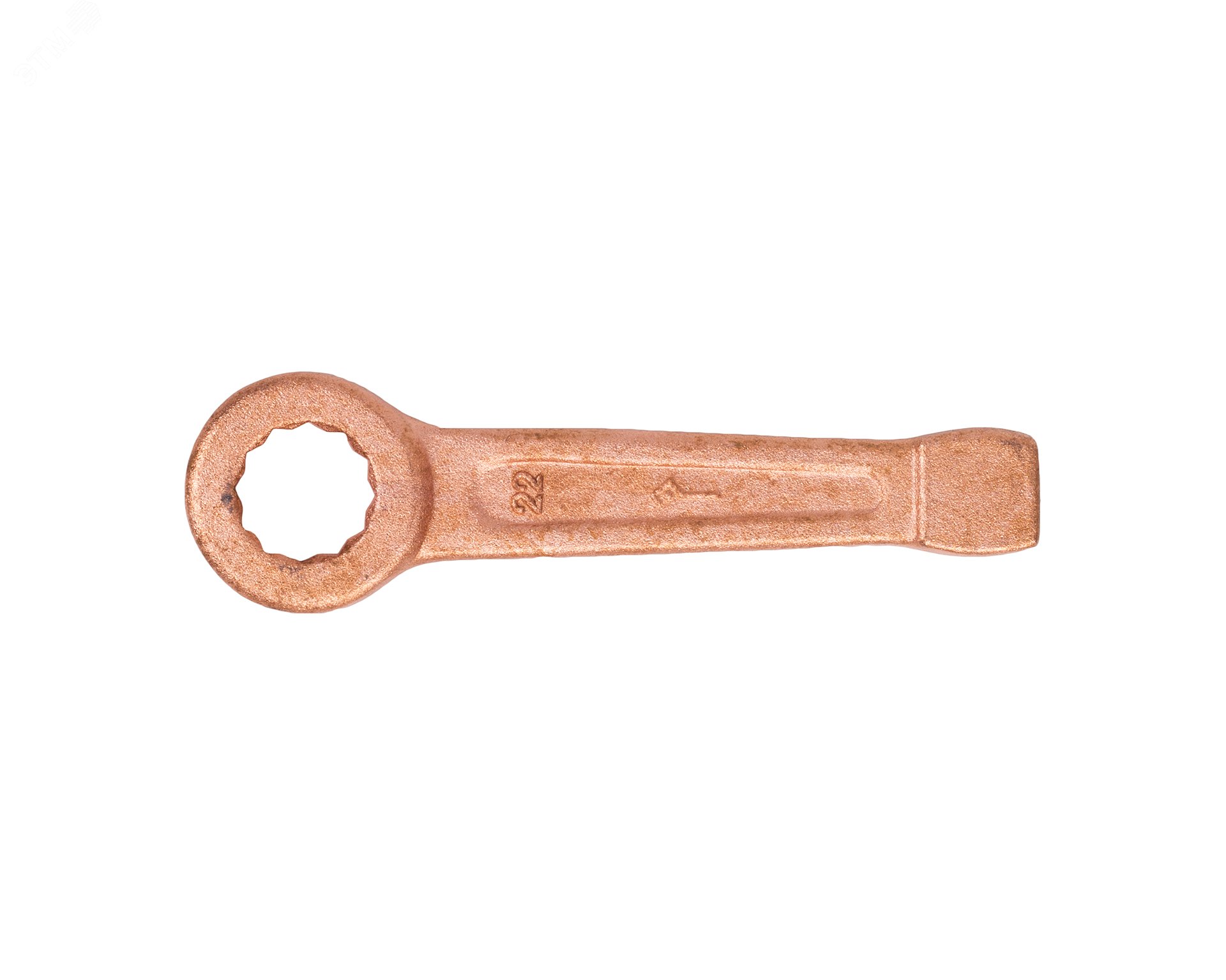 Изображение товара Ключ накидной односторонний ударный 22 омедненный - надежный инструмент для работы с крепежом