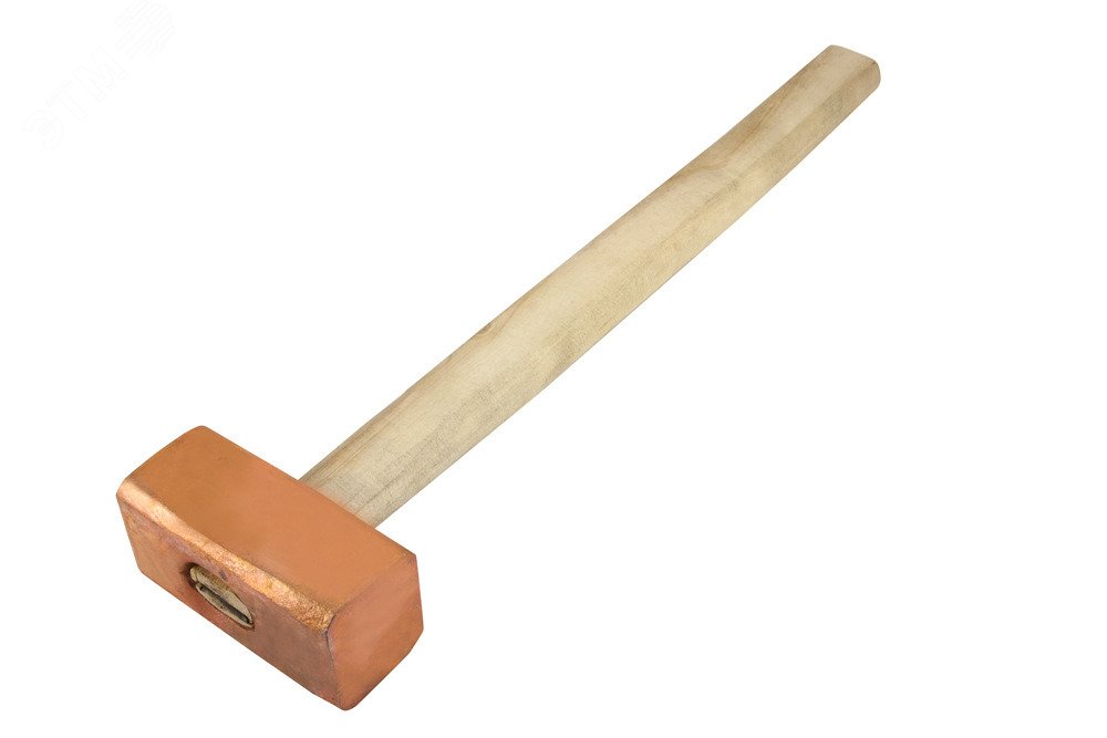 Изображение товара Кувалда омедненная 8 кг с искробезопасным покрытием и деревянной рукояткой