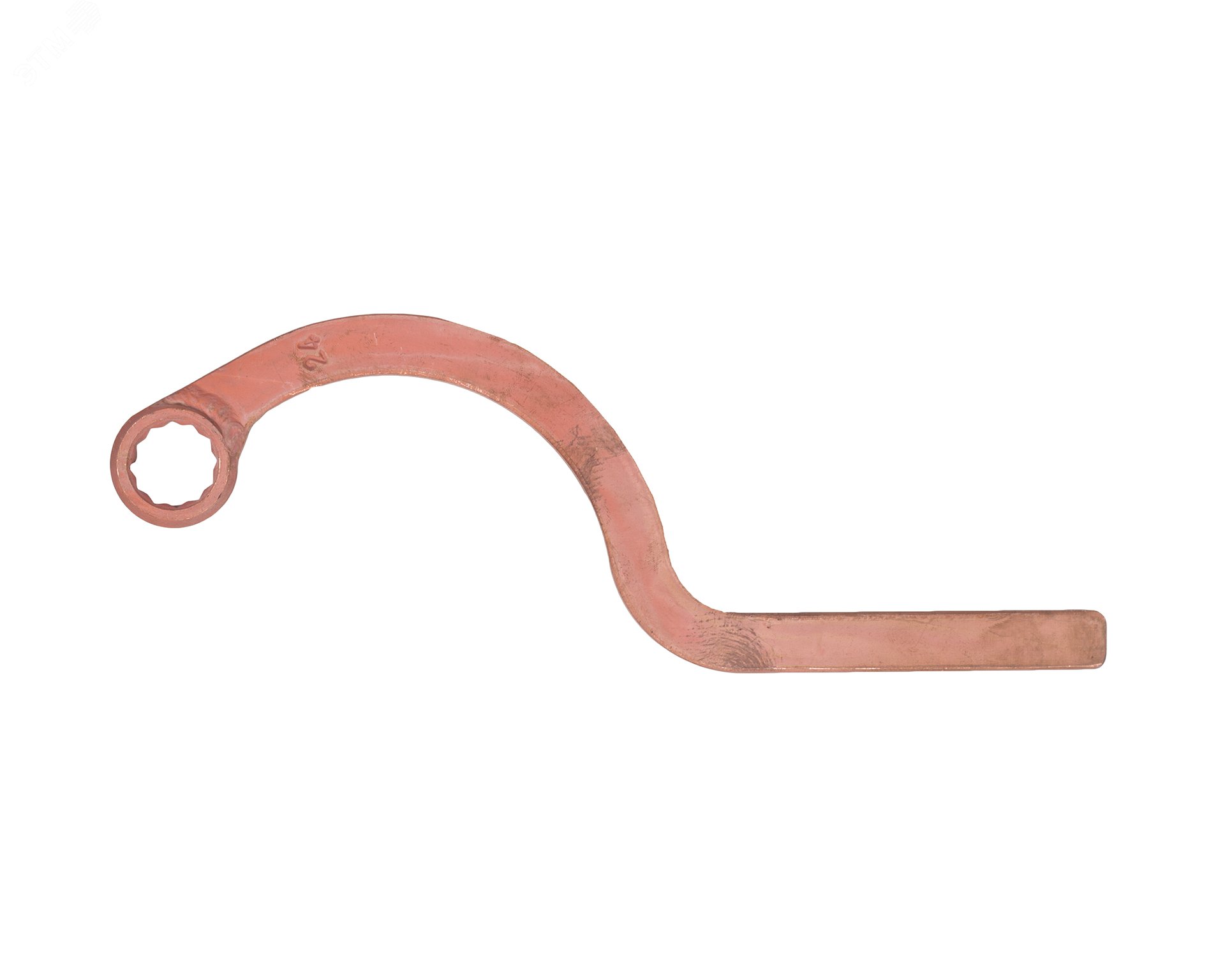 Изображение товара Ключ накидной серповидный 24 омедненный для соединения резьбовых КЗСМИ