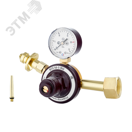 Редуктор гелиевый   БГО-50-5-ВШ (7870305000), манометр с поверкой - фото 3