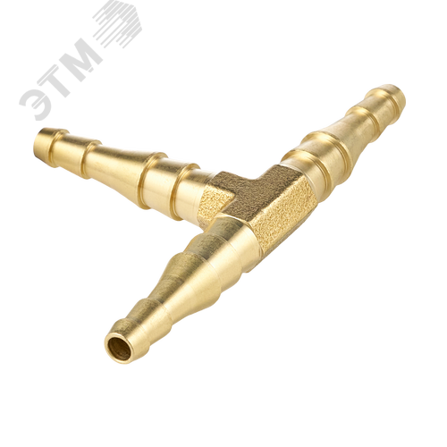 Соединитель тройник для газ. рукавов 6/9 - 6/9 - 6/9, BR - фото 2