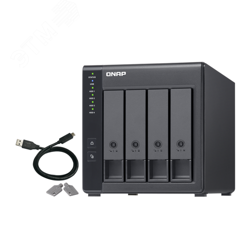 Изображение товара Расширение хранилища 4 отсека, USB 3.1 Gen 1 Type-C, RAID, без дисков (шт)