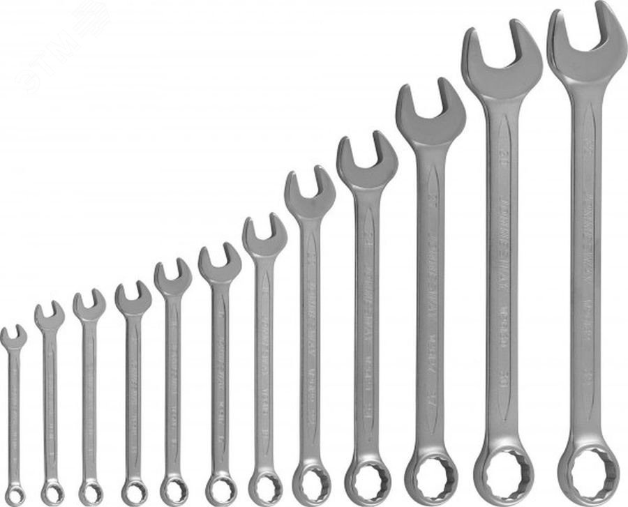 Изображение товара Набор комбинированных ключей 12 шт из углеродистой стали для ремонта и обслуживания