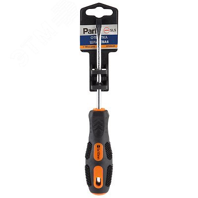 Изображение товара Отвертка Strom SL5x10cм, двухкомпонентная рукоятка OTV006DK, шлицевая (шт)
