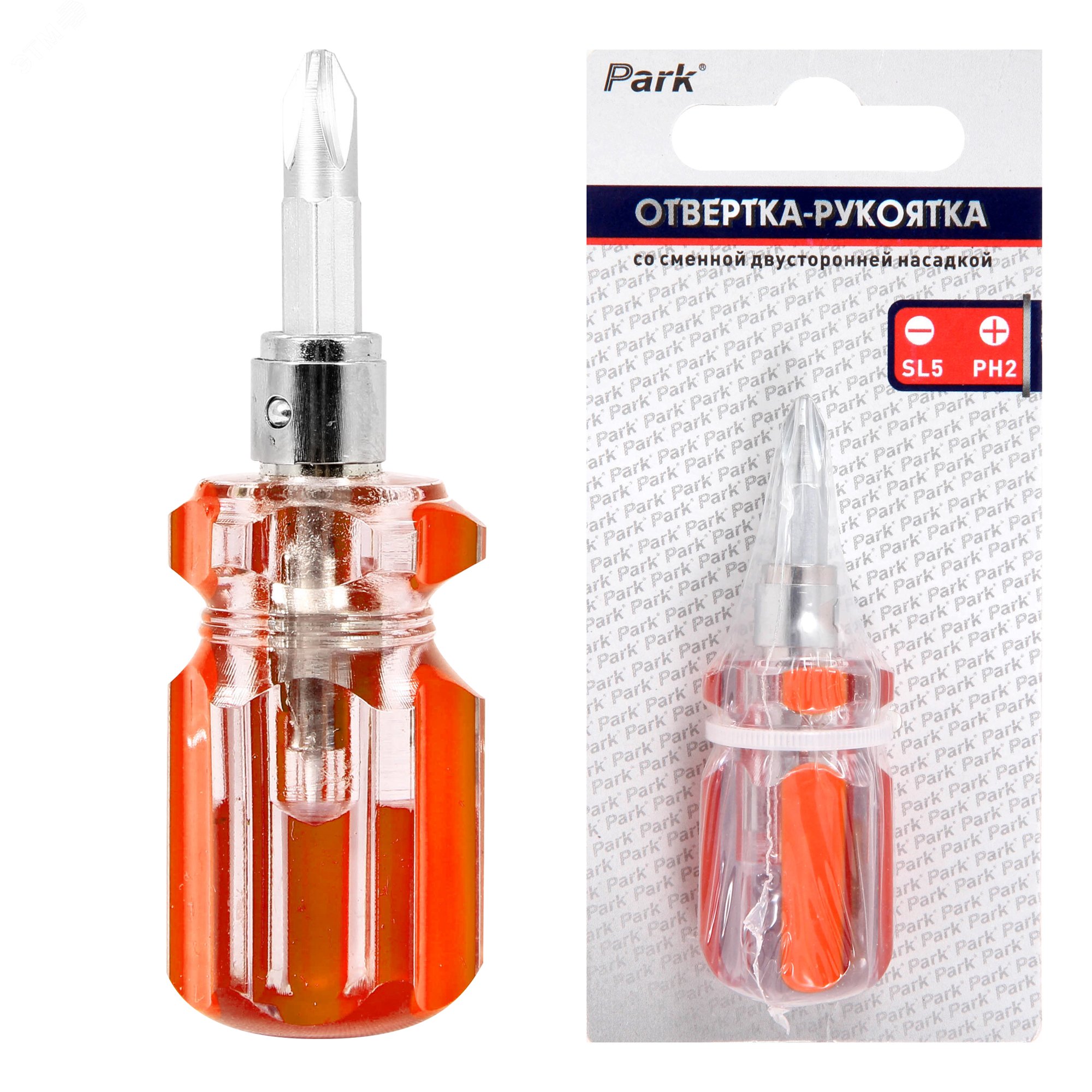 Изображение товара Отвертка-рукоятка со сменной двусторонней насадкой OTV11NB Park