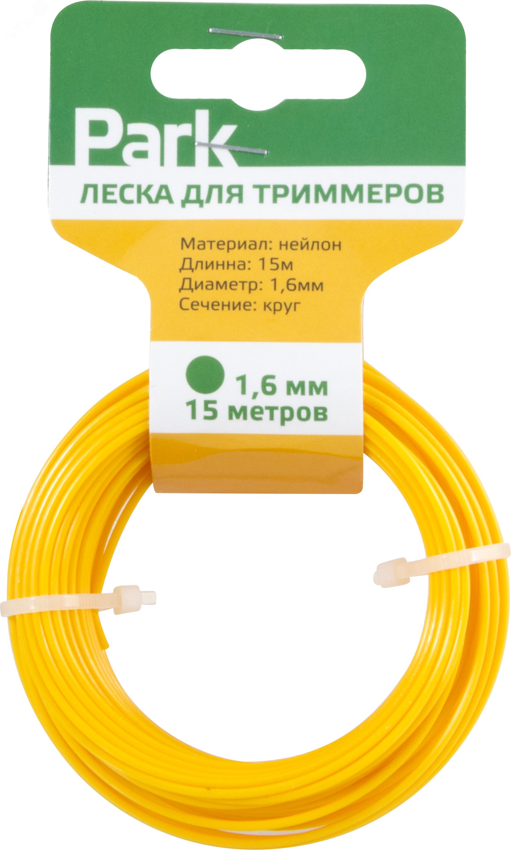 Изображение товара Леска для триммера 1,6мм, 15м, круг. (шт)
