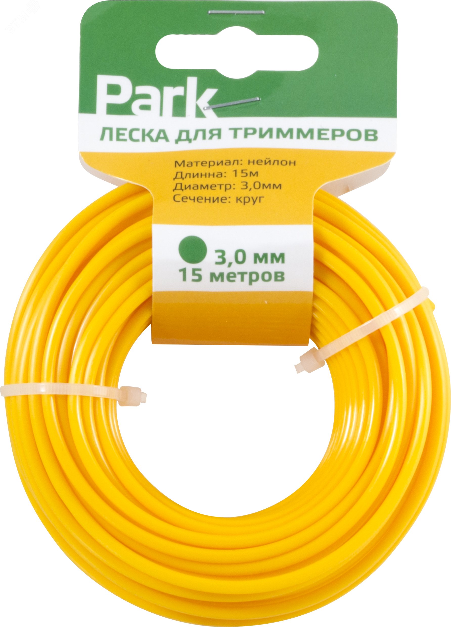 Изображение товара Леска для триммера 3,0мм, 15м, круг. (шт)