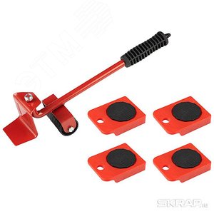 Изображение товара Набор для перемещения мебели, в наборе: 4 тележки + домкрат (шт)